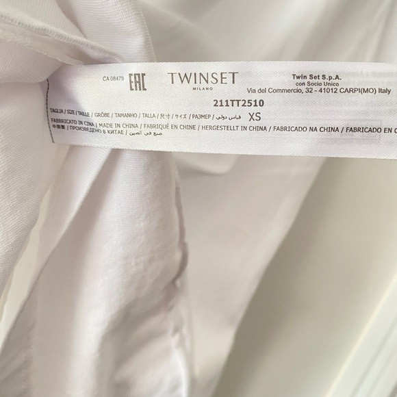 TWIN-SET Maxi Flared T-shirt with Ruffle Insertnero Size IT XS NWT - Picture 11 of 13